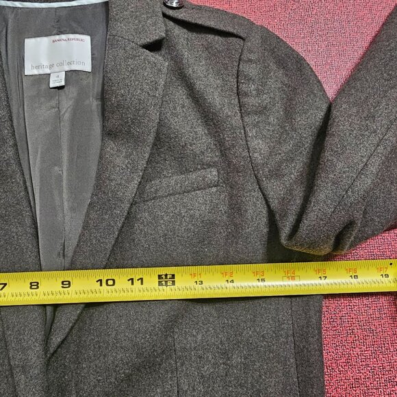Banana Republic Heritage Collection Wool Blazer Jacket 4 Olive Cropped Old Money - Picture 7 of 10